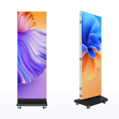 Double-Sided Indoor LED Poster Display with Wheels | Freestanding Digital Signage