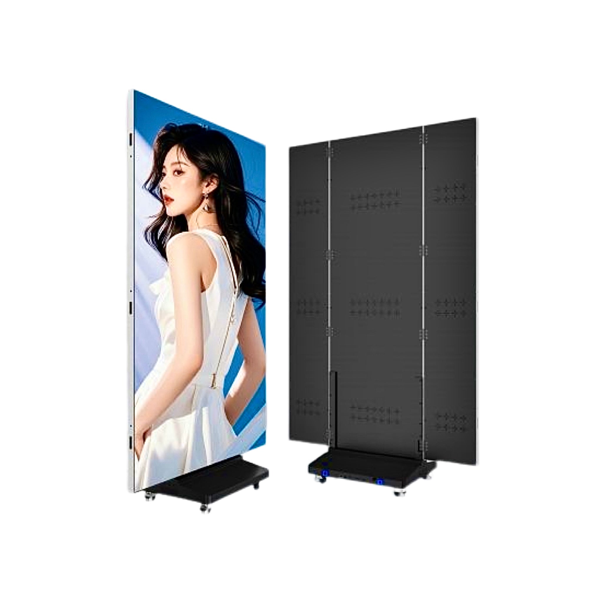 P2.5 Tri-Fold LED Poster Display Double-Sided Portable Foldable Digital Signage Screen Mobile Advertising Display