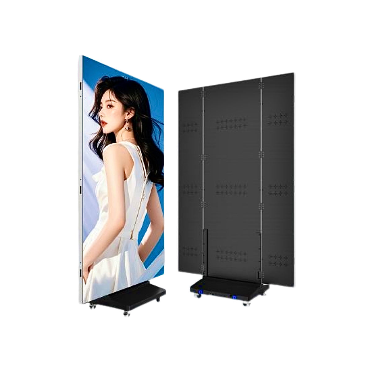 P2.5 Tri-Fold LED Poster Display Double-Sided Portable Foldable Digital Signage Screen Mobile Advertising Display