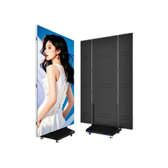 P2.5 Tri-Fold LED Poster Display Double-Sided Portable Foldable Digital Signage Screen Mobile Advertising Display