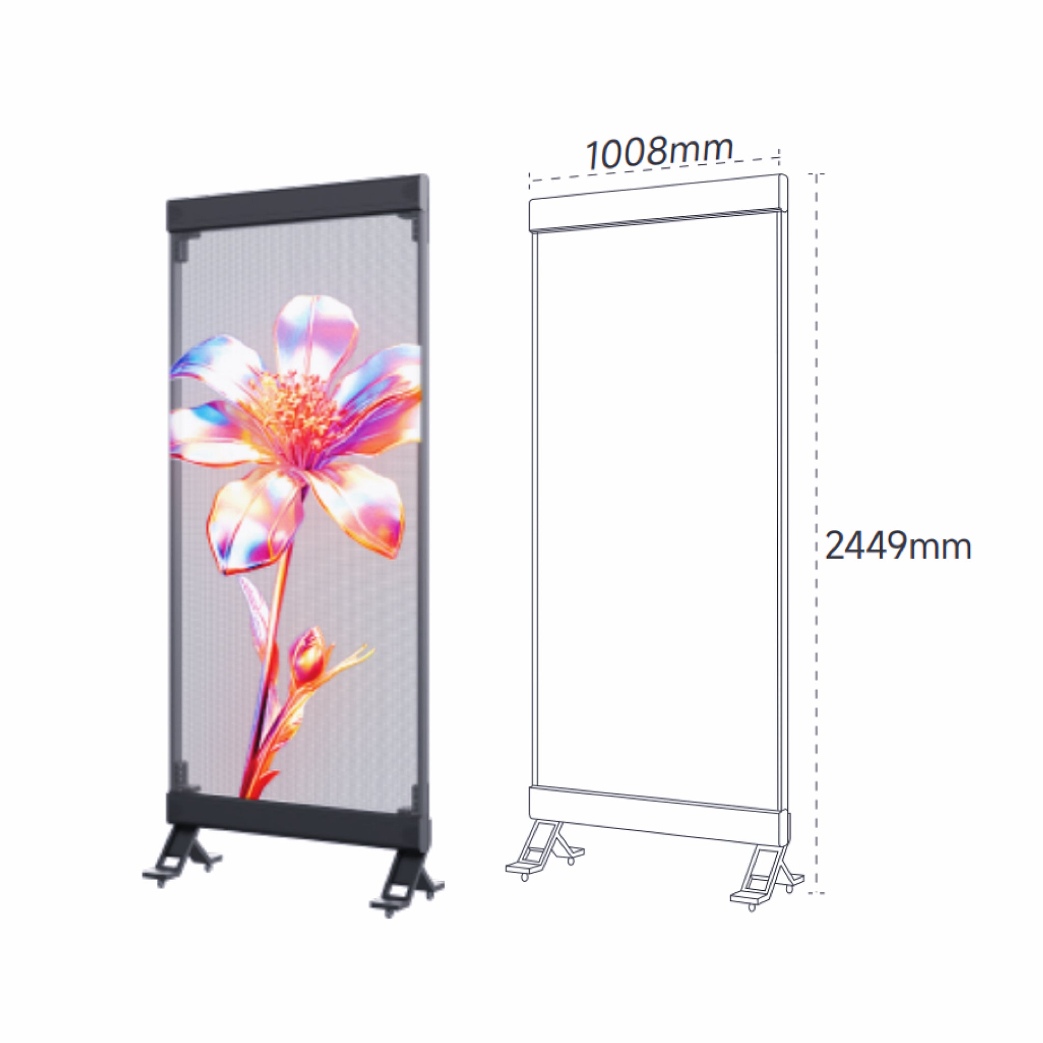 P3.9 Transparent Holographic LED Display Flexible All-in-One Advertising Screen
