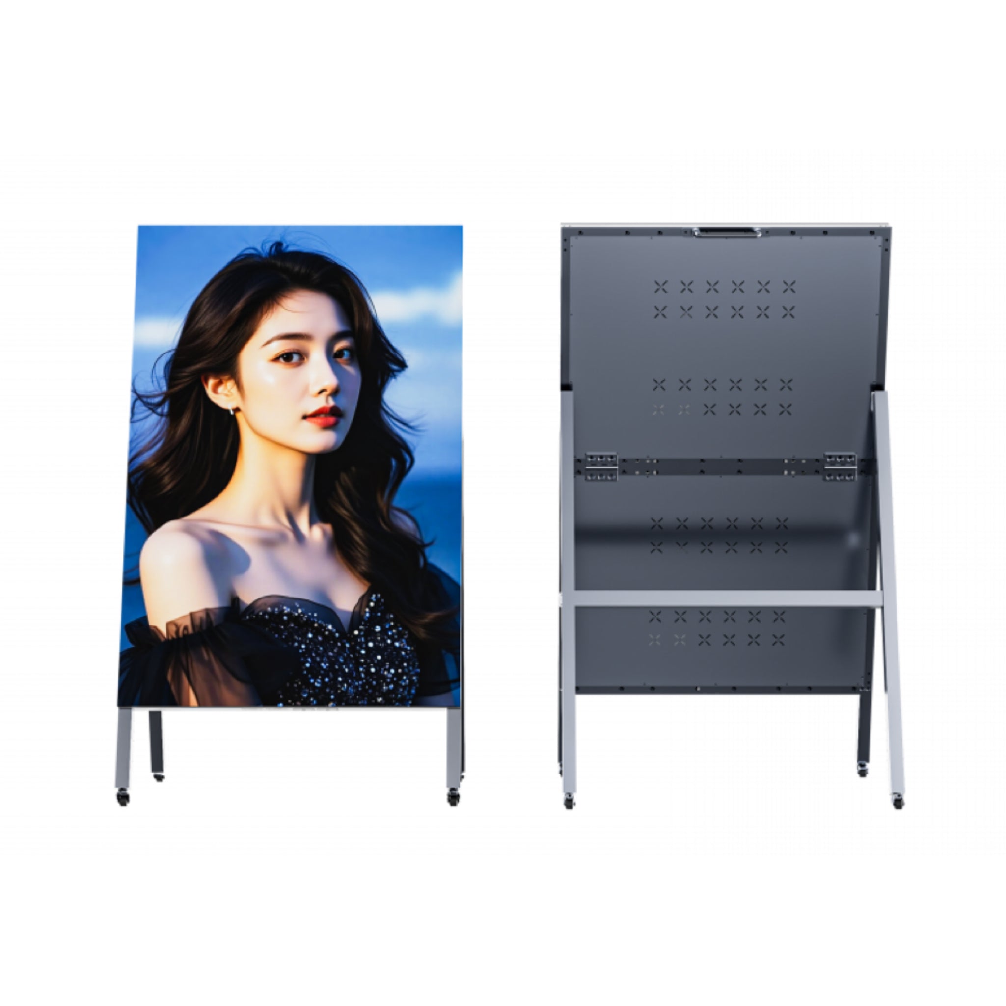 Integrated Mobile LED Water Sign Display with Wheels – Portable Digital Advertising Screen