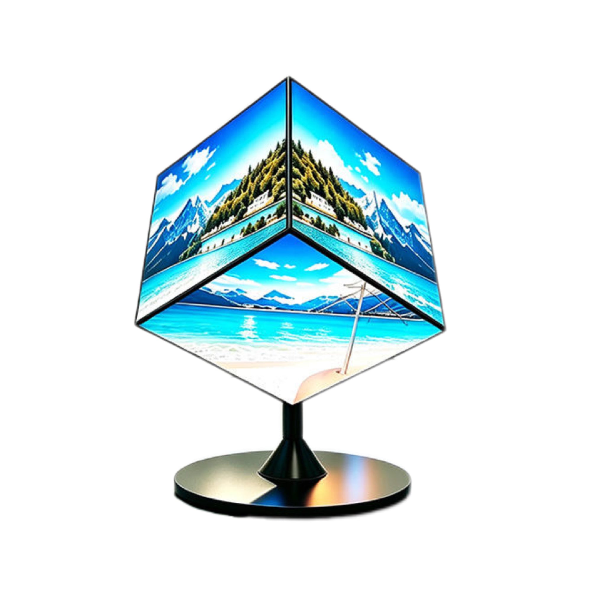 Factory Custom Commercial Advertising LED Magic Cube Display, 6‑Sided Floor‑Standing 4K HDR LED Cube Screen for Indoor & Outdoor