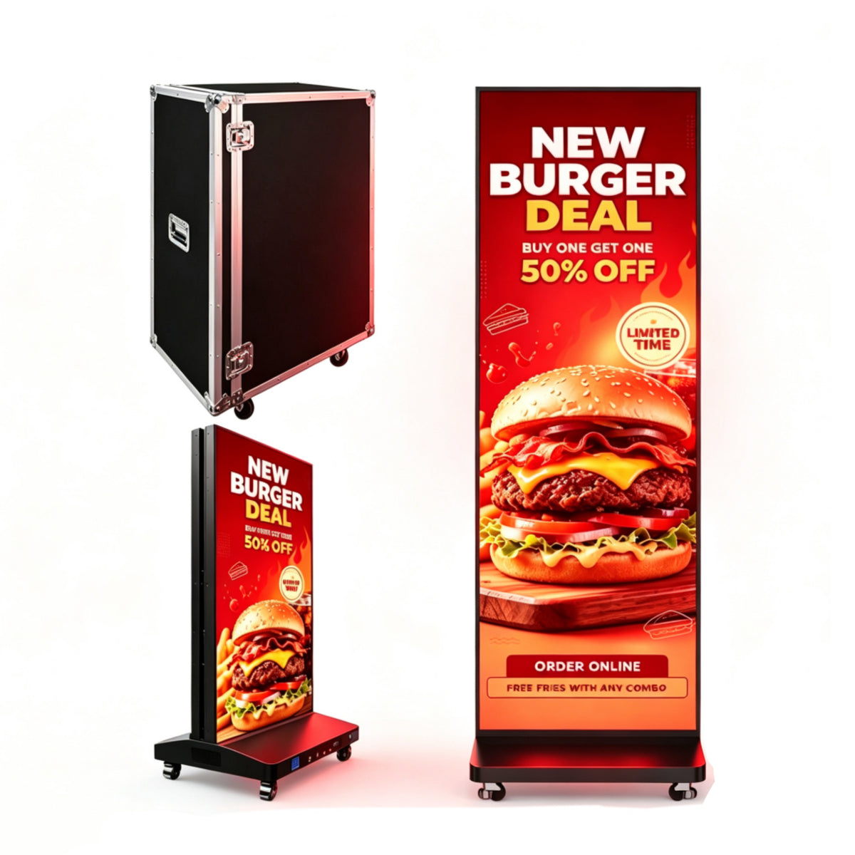 Factory Custom Two-Fold LED Poster Display Up and Down Folding GOB LED Advertising Screen