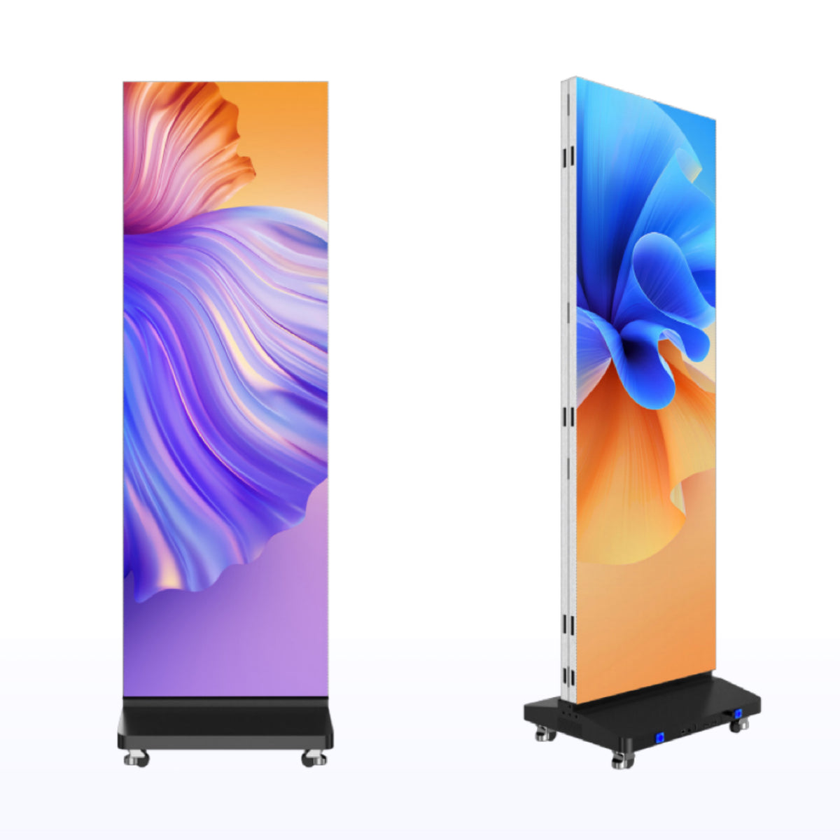 Double-Sided Indoor LED Poster Display with Wheels | Freestanding Digital Signage