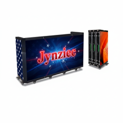 Jynziec LED Display - American Style Blue, foldable LED DJ booth on a pure white background