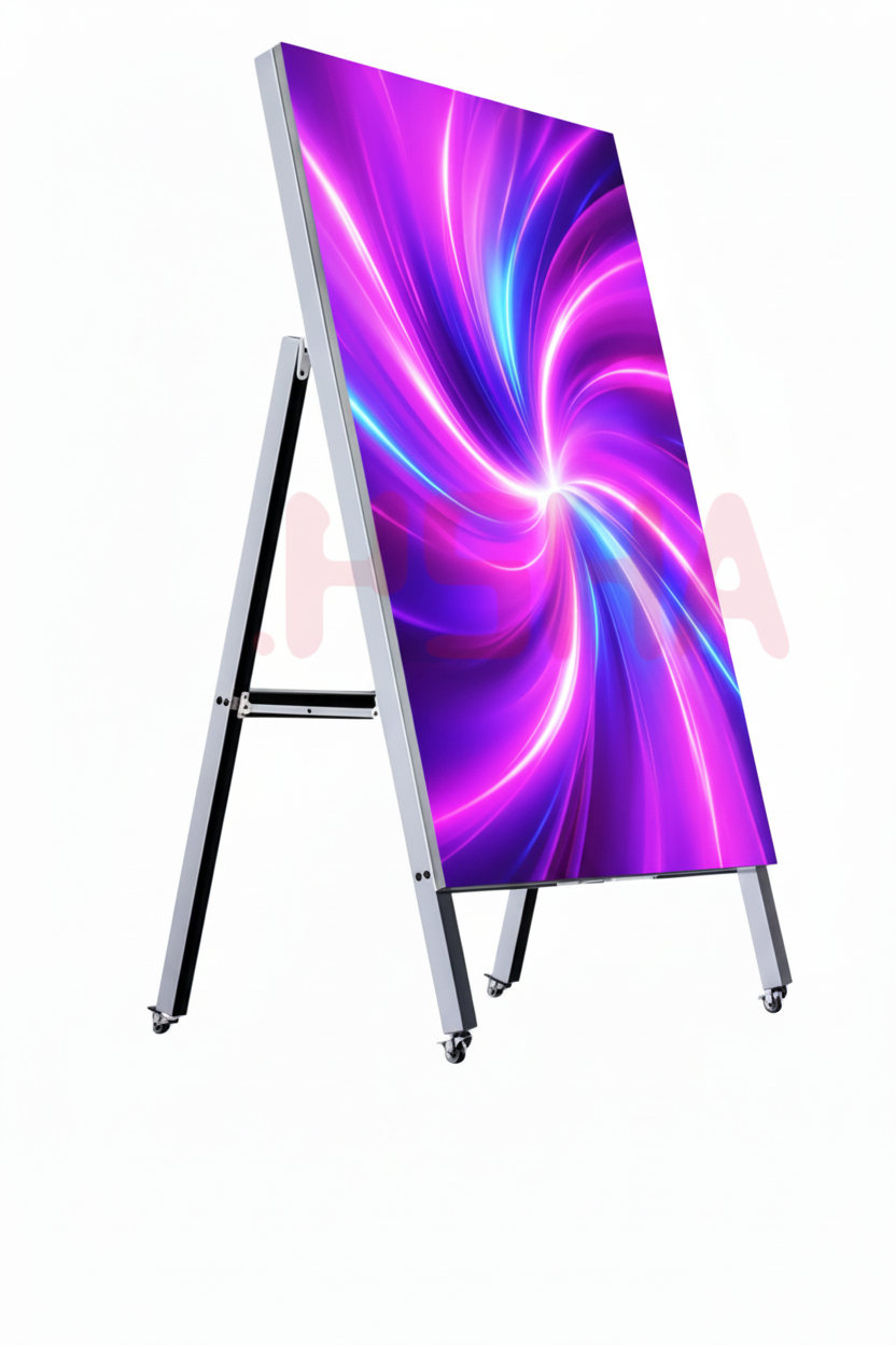 LED Poster Display - Purple on Pure White Background