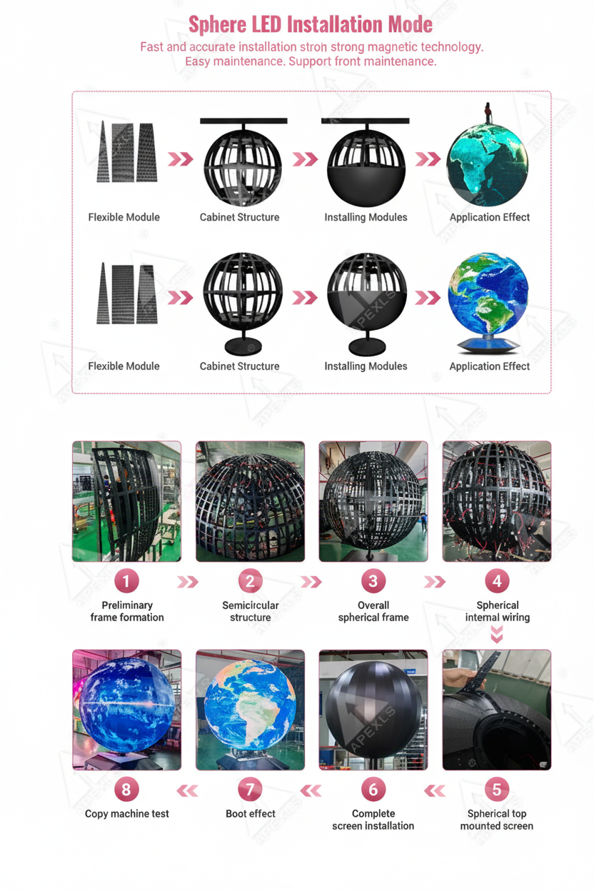 Sphere LED Installation Mode - Pink Theme